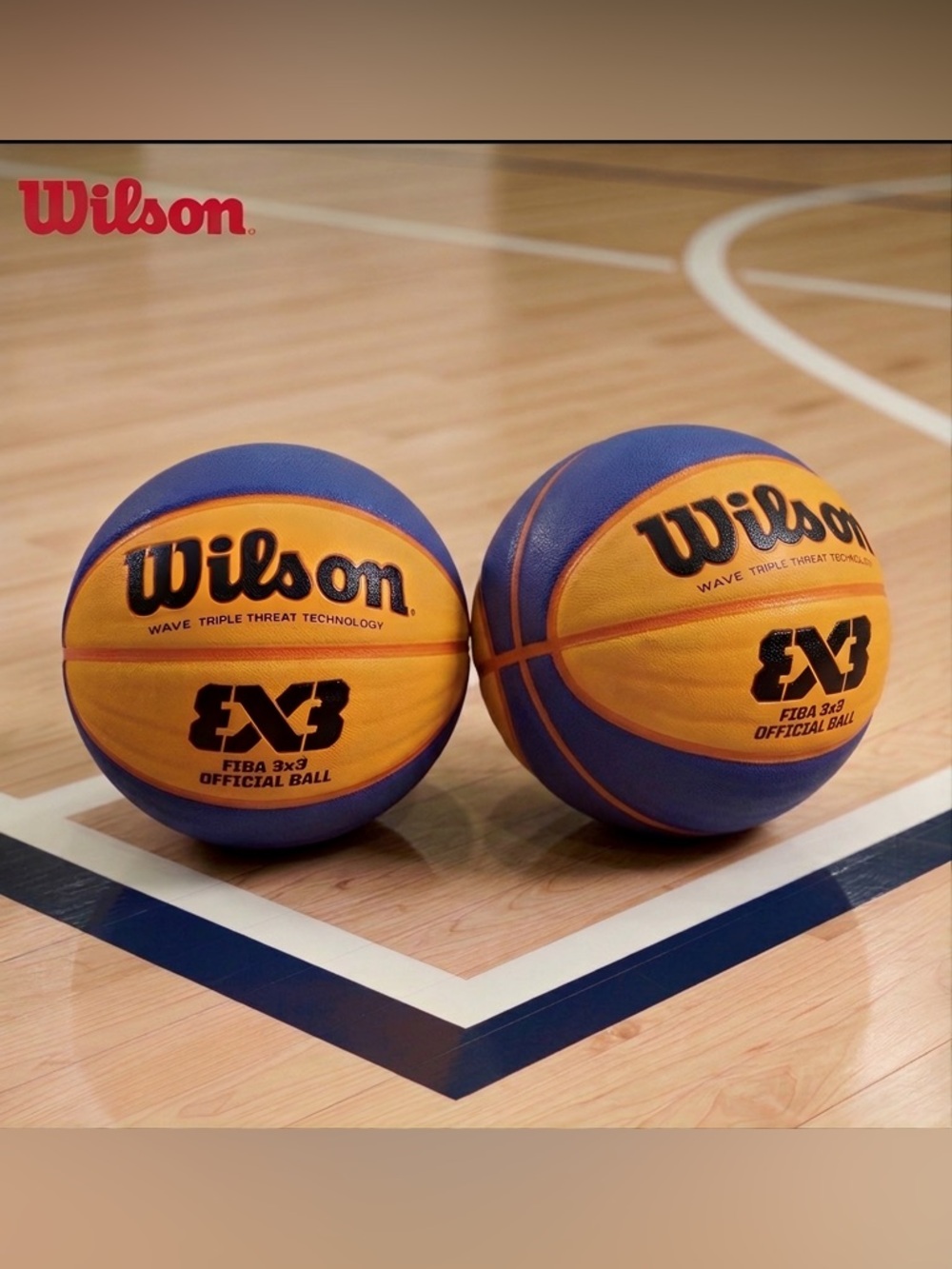 Wilson Official Game Ball FIBA 3x3 Basketball Wave Technology - 2 PACK